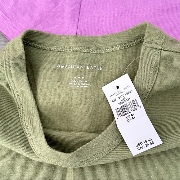 American Eagle T Shirt Cropped Green and Purple - Picture 3 of 10